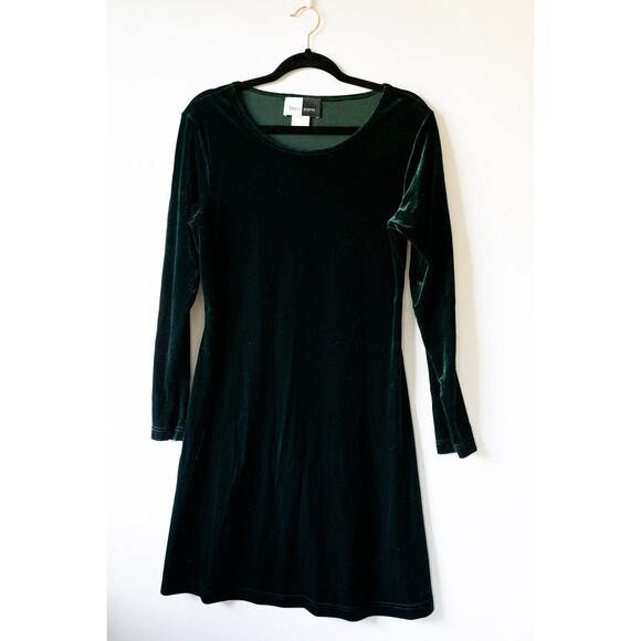 Dress.com Green velvet velour midi dress M fairy goth whimsigoth - Picture 1 of 5